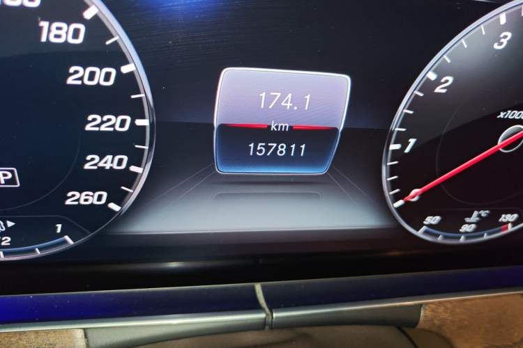Used Mercedes-Benz E-Class 2017 E 300 L Sporty and Stylish Model Odometer Close Up