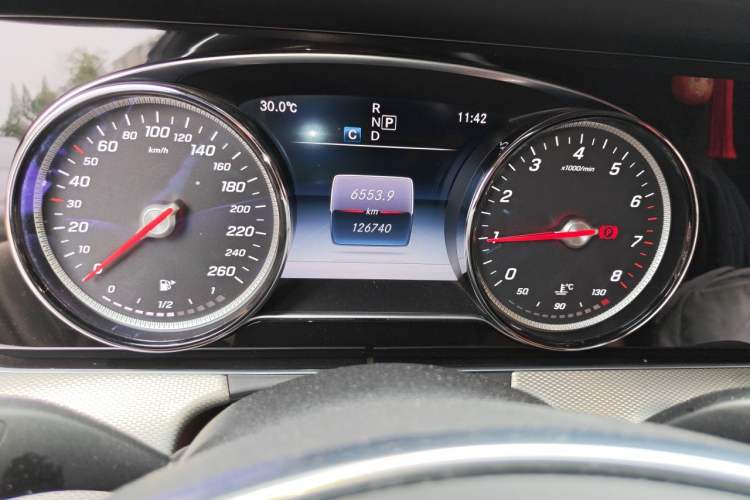 Used Mercedes-Benz E-Class 2017 E 300 Sport Edition Odometer Close Up