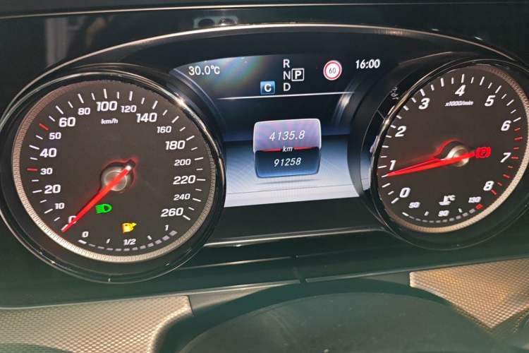 Used Mercedes-Benz E-Class 2017 E 200 Sport 4MATIC Odometer Close Up