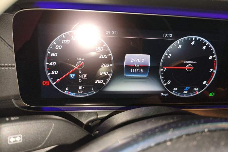 Used Mercedes-Benz E-Class 2017 E 300 L Sport Luxury Edition Odometer Close Up