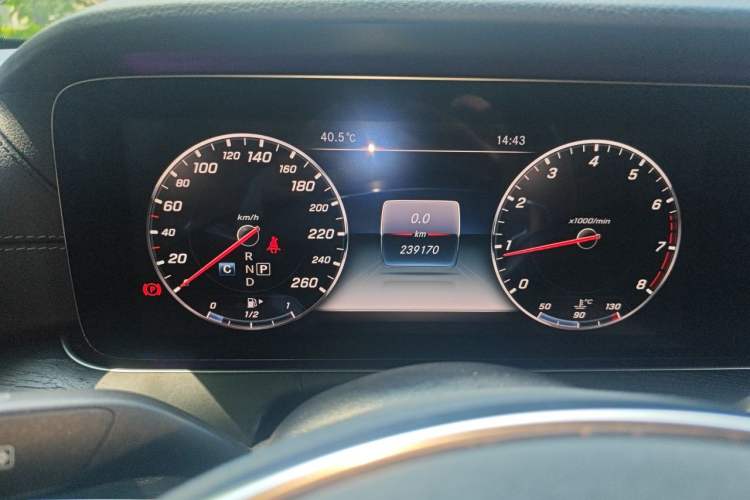 Used Mercedes-Benz E-Class 2017 E 300 L Sporty and Stylish Model Odometer Close Up