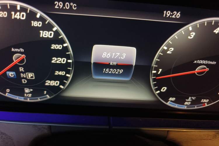 Used Mercedes-Benz E-Class 2017 E 300 L Luxury Model Odometer Close Up
