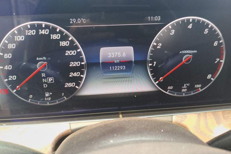 Used Mercedes-Benz E-Class 2017 E 300 L Luxury Model Odometer Close Up