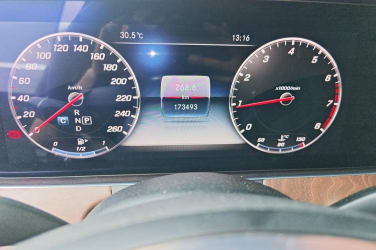 Used Mercedes-Benz E-Class 2017 E 300 L Luxury Model Odometer Close Up