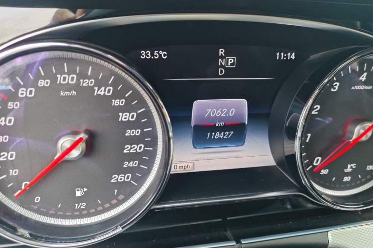 Used Mercedes-Benz E-Class 2017 E 200 Sport 4MATIC Odometer Close Up