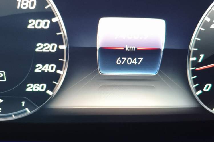 Used Mercedes-Benz E-Class 2017 E 300 L Sporty and Stylish Model Odometer Close Up