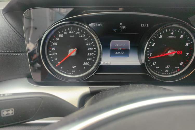 Used Mercedes-Benz E-Class 2017 E 300 Coupe Odometer Close Up