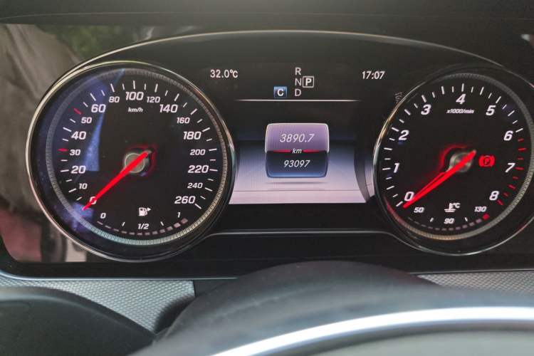 Used Mercedes-Benz E-Class 2017 E 300 Sport Edition Odometer Close Up
