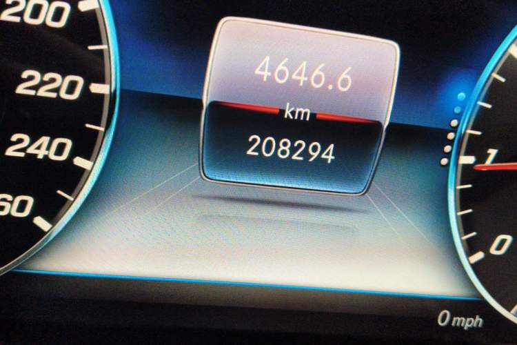 Used Mercedes-Benz E-Class 2017 E 300 L Luxury Model Odometer Close Up
