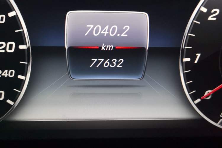 Used Mercedes-Benz E-Class 2017 E 300 L Luxury Model Odometer Close Up