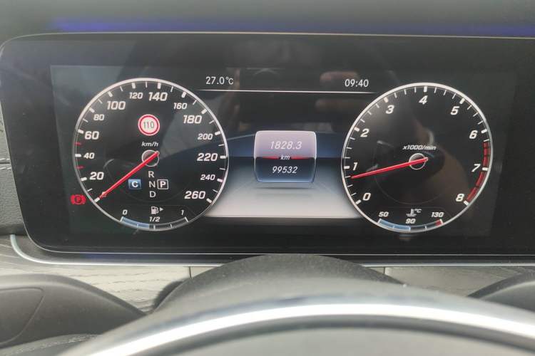 Used Mercedes-Benz E-Class 2017 E 300 L Sport Luxury Edition Odometer Close Up