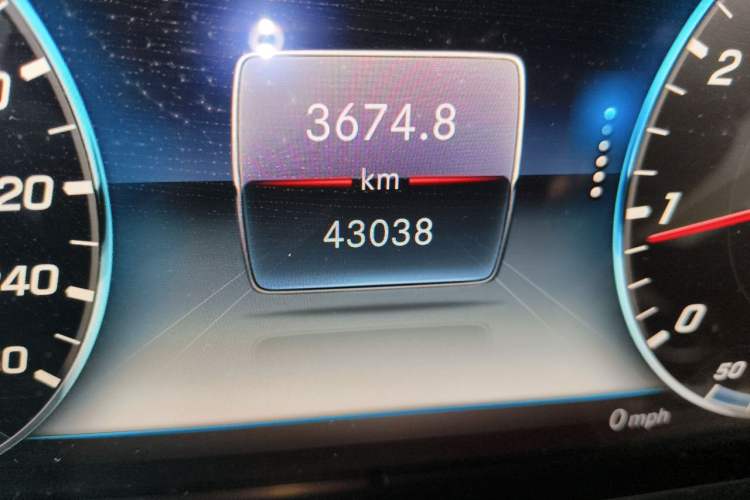 Used Mercedes-Benz E-Class 2017 E 300 L Luxury Model Odometer Close Up