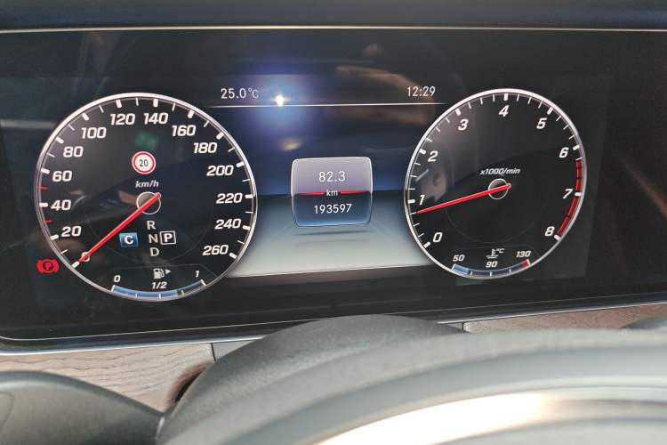 Used Mercedes-Benz E-Class 2017 E 200 L 4MATIC Odometer Close Up