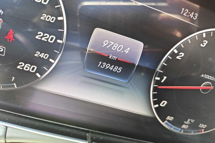 Used Mercedes-Benz E-Class 2017 E 300 L Sporty and Stylish Model Odometer Close Up