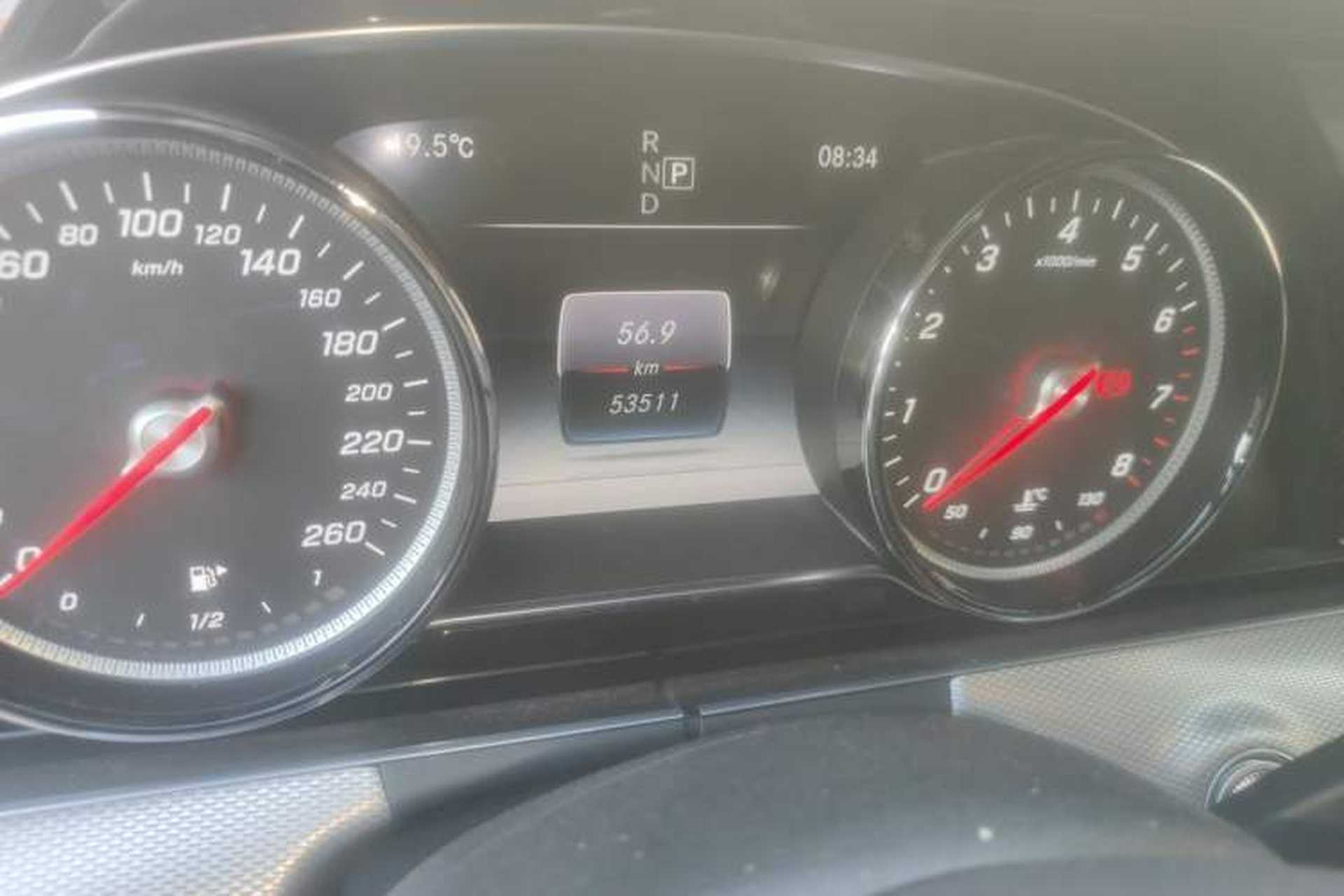 Used Mercedes-Benz E-Class 2017 E 200 L Sport 4MATIC Odometer Close Up