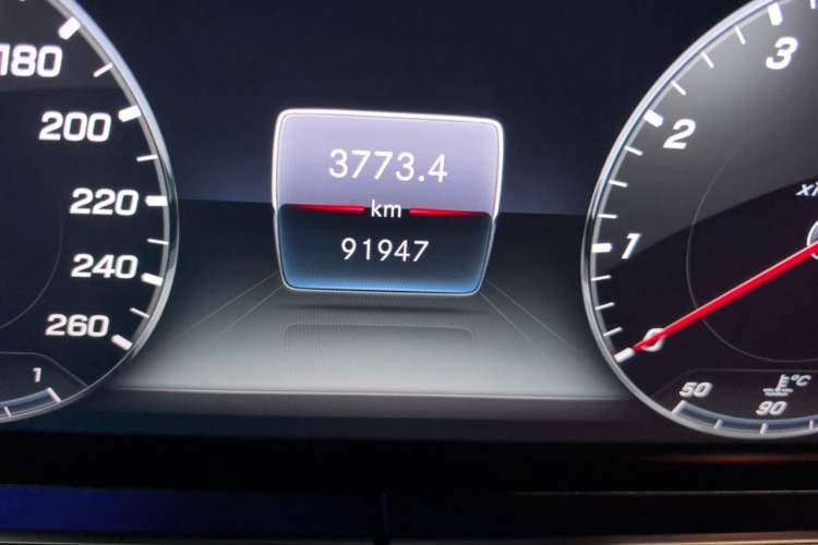 Used Mercedes-Benz E-Class 2017 E 300 L Sporty and Stylish Model Odometer Close Up