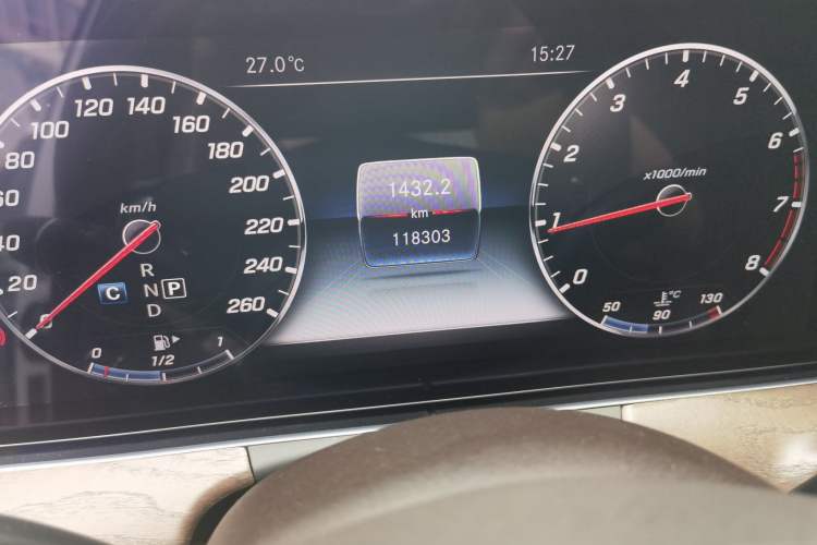 Used Mercedes-Benz E-Class 2017 E 300 L Luxury Model Odometer Close Up