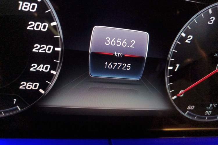 Used Mercedes-Benz E-Class 2017 E 300 L Luxury Model Odometer Close Up