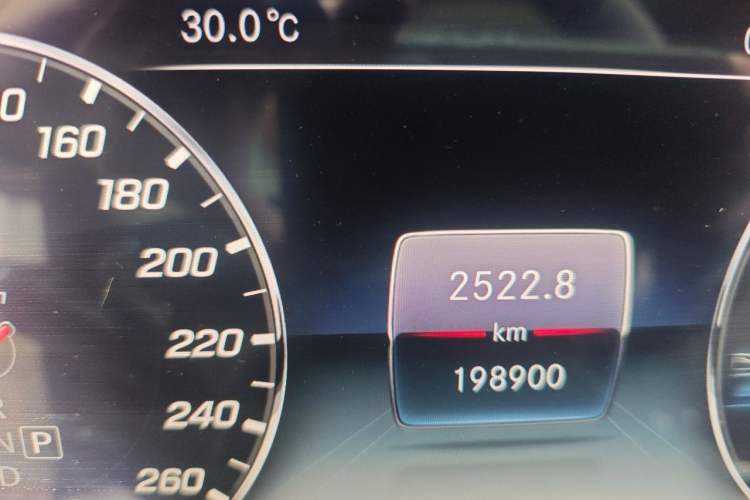 Used Mercedes-Benz E-Class 2017 E 320 L 4MATIC Odometer Close Up