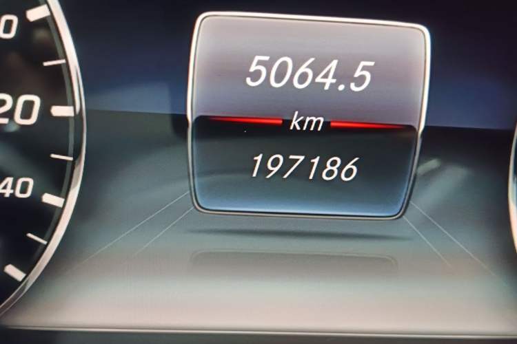 Used Mercedes-Benz E-Class 2017 E 300 L Luxury Model Odometer Close Up