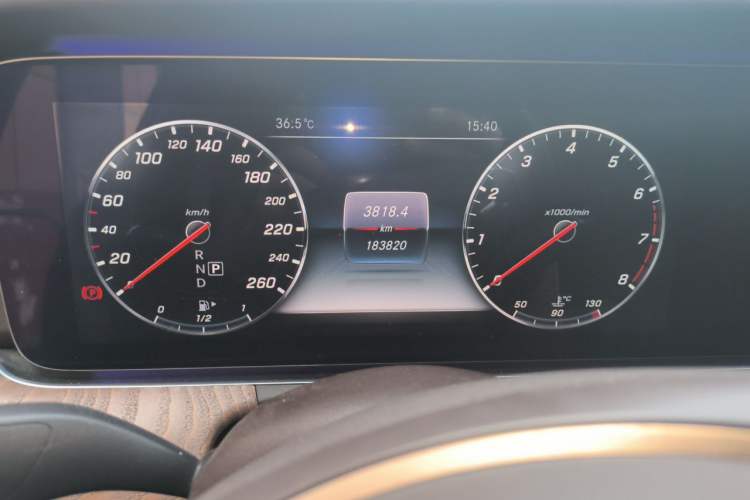 Used Mercedes-Benz E-Class 2017 E 300 L Luxury Model Odometer Close Up