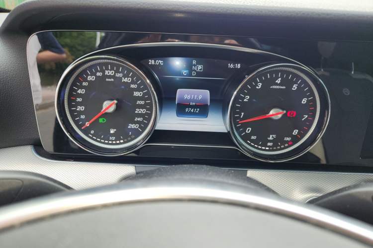 Used Mercedes-Benz E-Class 2017 E 300 Sport Edition Odometer Close Up