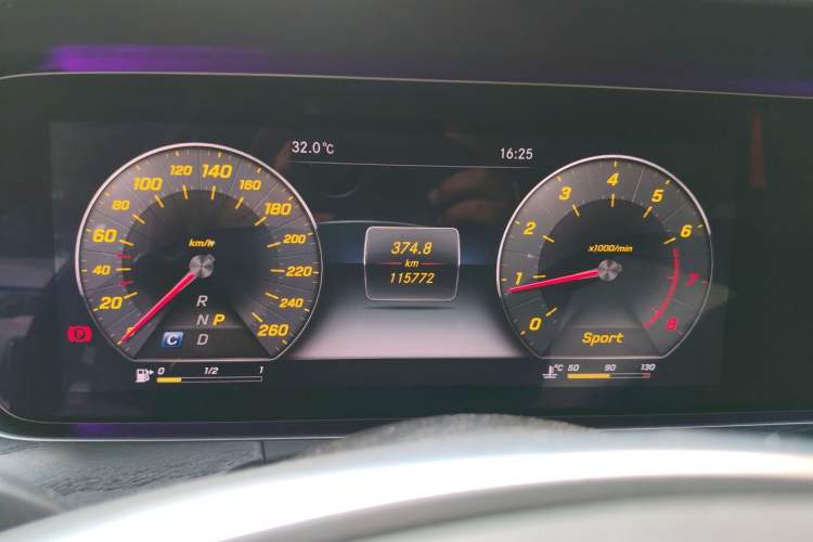 Used Mercedes-Benz E-Class 2017 E 300 L Sporty and Stylish Model Odometer Close Up