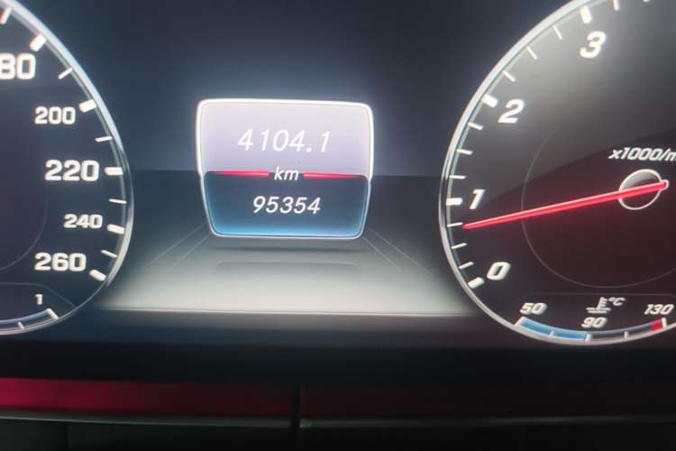 Used Mercedes-Benz E-Class 2017 E 300 L Sporty and Stylish Model Odometer Close Up