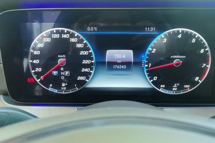 Used Mercedes-Benz E-Class 2017 E 300 L Luxury Model Odometer Close Up