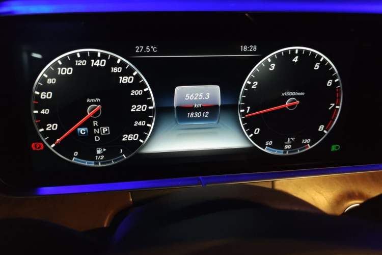 Used Mercedes-Benz E-Class 2017 E 300 L Luxury Model Odometer Close Up
