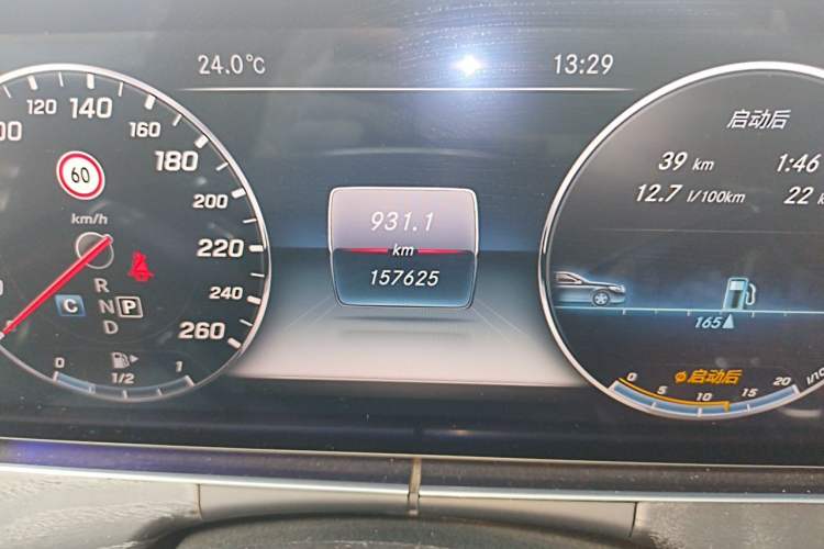 Used Mercedes-Benz E-Class 2017 E 200 L Sport 4MATIC Odometer Close Up