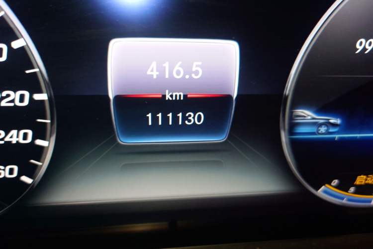 Used Mercedes-Benz E-Class 2017 E 300 L Luxury Model Odometer Close Up