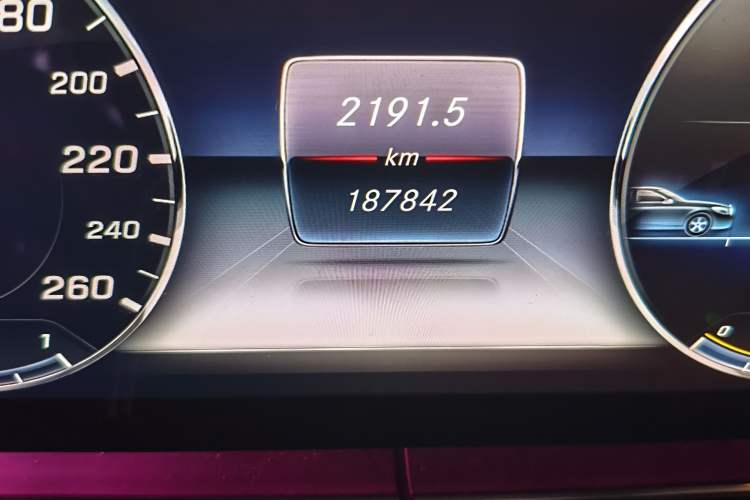 Used Mercedes-Benz E-Class 2017 E 300 L Sporty and Stylish Model Odometer Close Up