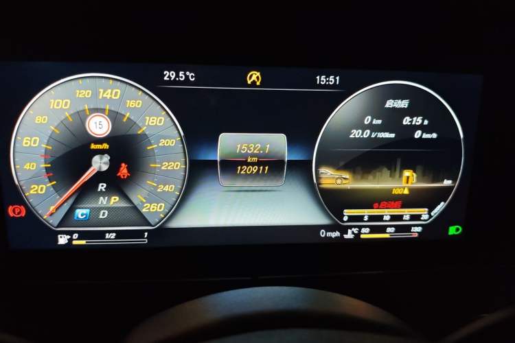 Used Mercedes-Benz E-Class 2017 E 300 L Luxury Model Odometer Close Up