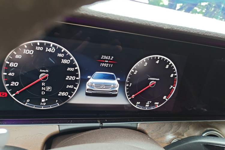 Used Mercedes-Benz E-Class 2017 E 300 L Sporty and Stylish Model Odometer Close Up