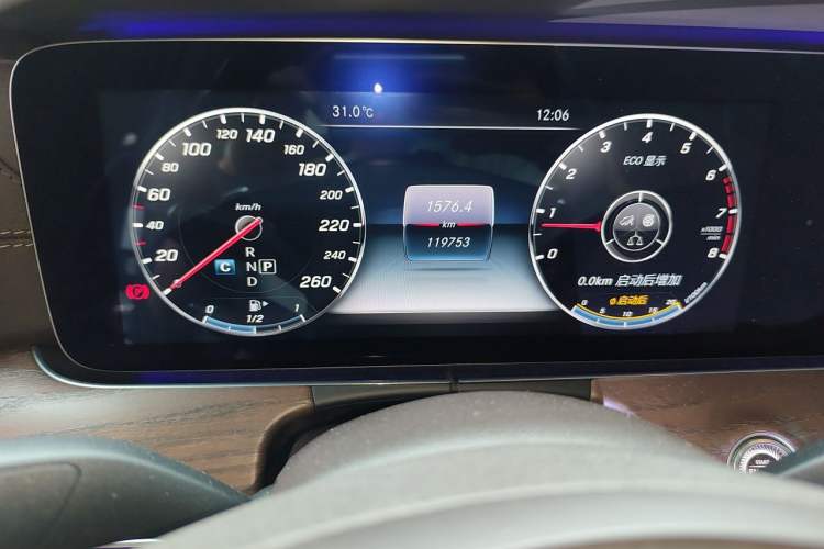 Used Mercedes-Benz E-Class 2017 E 300 L Luxury Model Odometer Close Up
