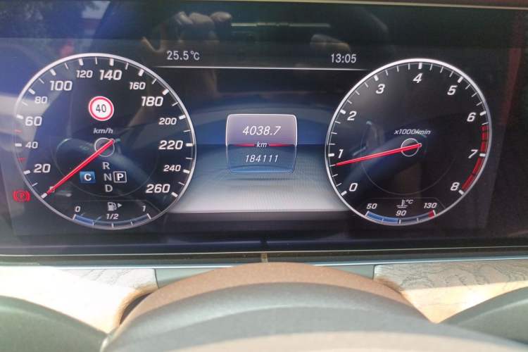Used Mercedes-Benz E-Class 2017 E 300 L Luxury Model Odometer Close Up
