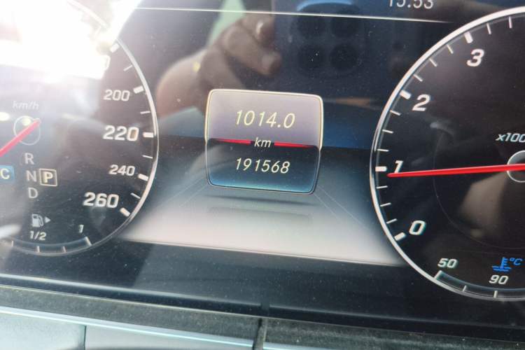 Used Mercedes-Benz E-Class 2017 E 300 L Sporty and Stylish Model Odometer Close Up