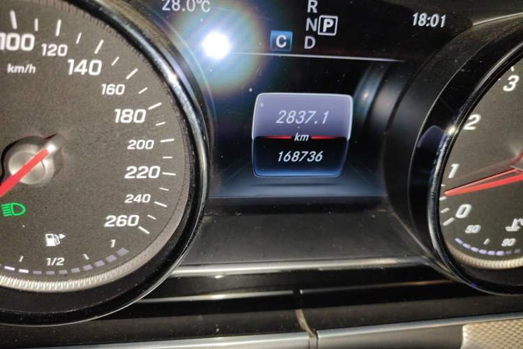 Used Mercedes-Benz E-Class 2017 E 300 Sport Edition Odometer Close Up