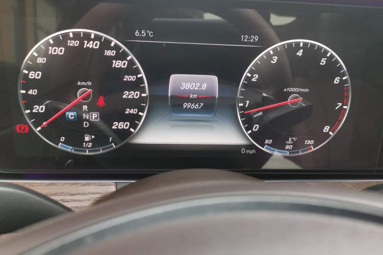 Used Mercedes-Benz E-Class 2017 E 300 L Luxury Model Odometer Close Up