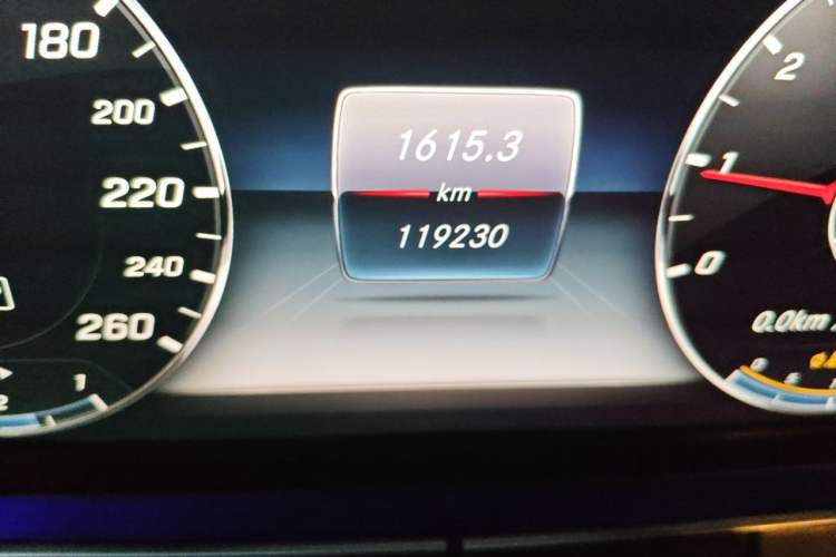 Used Mercedes-Benz E-Class 2017 E 300 L Sporty and Stylish Model Odometer Close Up
