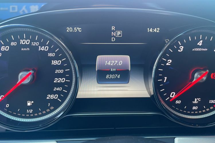 Used Mercedes-Benz E-Class 2017 E 200 Coupe Odometer Close Up