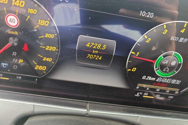Used Mercedes-Benz E-Class 2017 E 300 L Sporty and Stylish Model Odometer Close Up