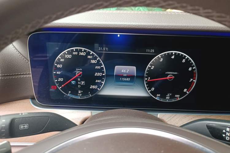Used Mercedes-Benz E-Class 2017 E 300 L Luxury Model Odometer Close Up