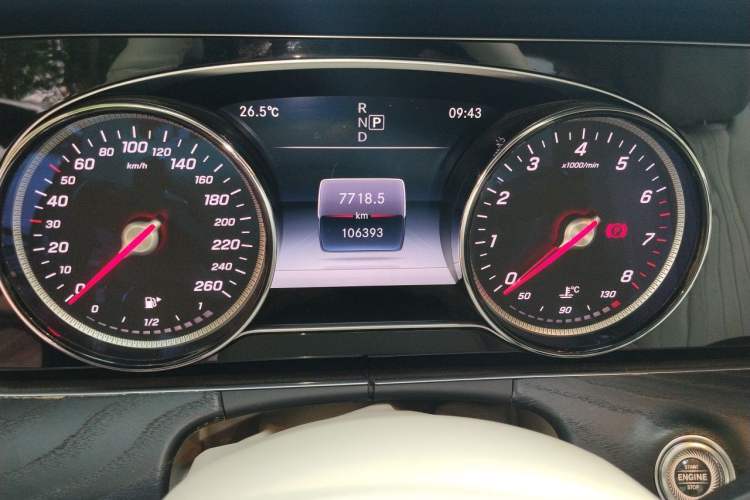 Used Mercedes-Benz E-Class 2017 E 200 4MATIC Coupe Odometer Close Up