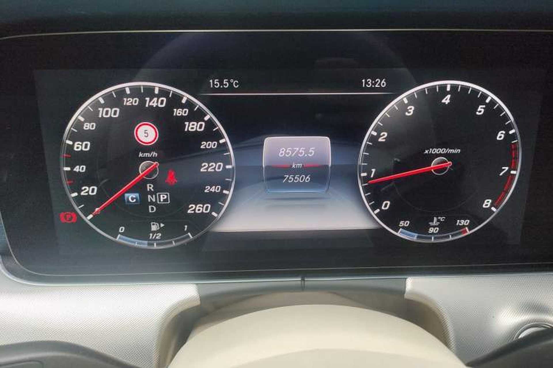 Used Mercedes-Benz E-Class 2017 E 200 4MATIC Coupe Odometer Close Up
