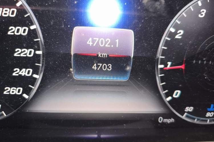 Used Mercedes-Benz E-Class 2017 E 200 4MATIC Coupe Odometer Close Up