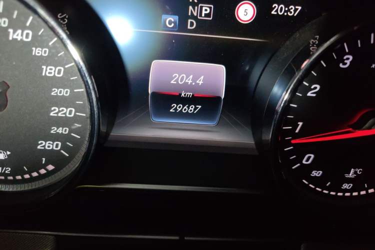 Used Mercedes-Benz E-Class 2017 E 200 Coupe Odometer Close Up