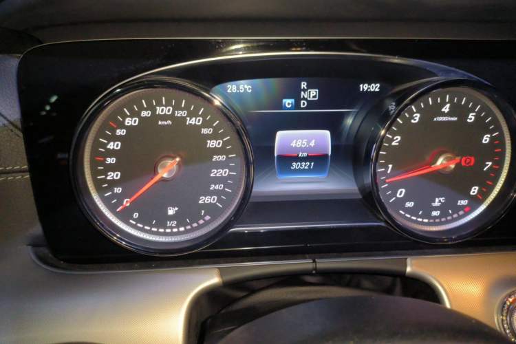 Used Mercedes-Benz E-Class 2017 E 200 Coupe Odometer Close Up