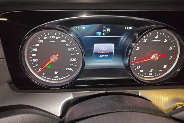 Used Mercedes-Benz E-Class 2017 E 200 Coupe Odometer Close Up